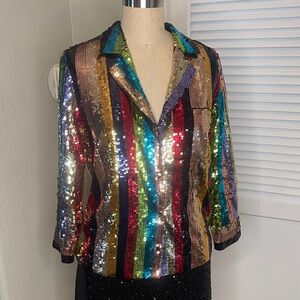 Alice&Olivia Multicolor Sequin shirt/jacket sz M NWT